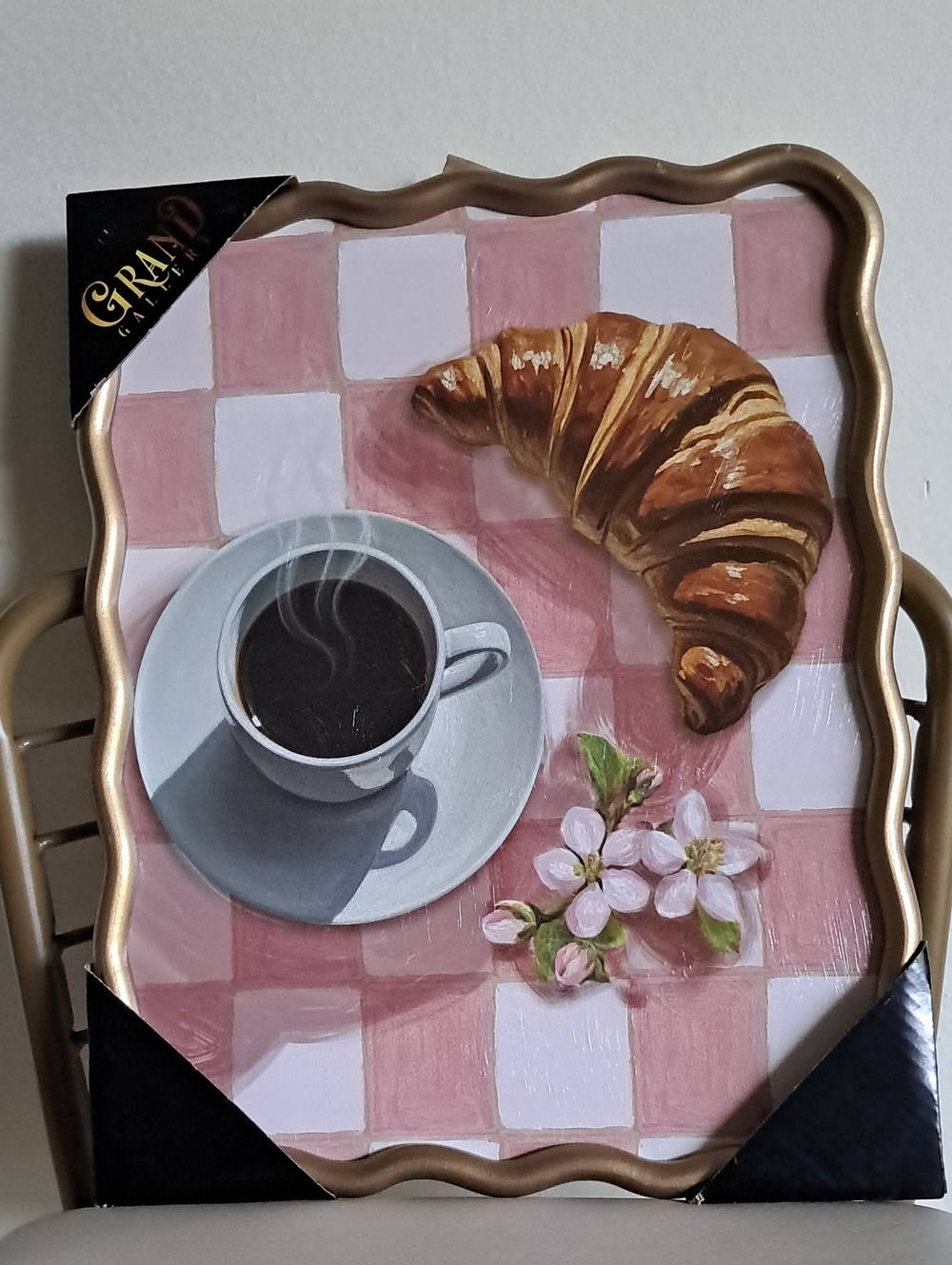 Pink Check Breakfast Tray Wall Art